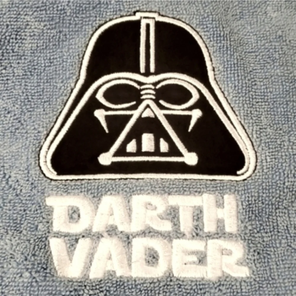 Disney Star Wars Embroidered Darth Vader Blue Bath Towel New with Tags